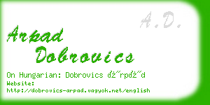 arpad dobrovics business card